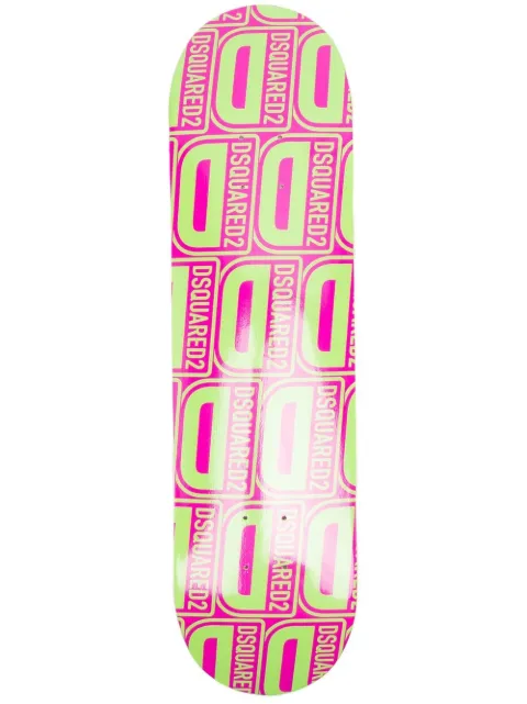 DSQUARED2 logo-print skateboard deck Green KBM000128500001