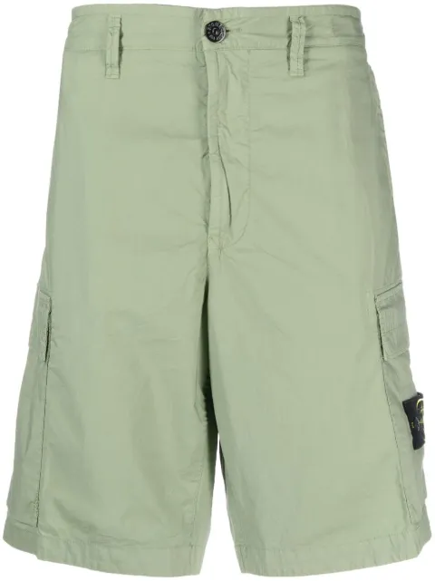 Stone Island side logo-patch bermuda shorts Green 1015L0803