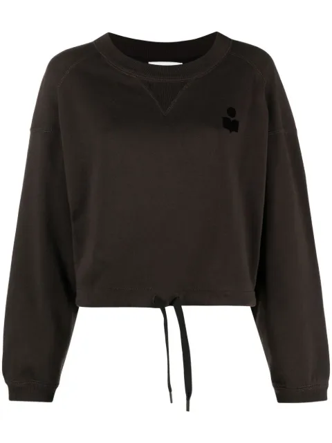 MARANT ÉTOILE Margo flocked-logo sweatshirt Black SW0005FAA1M07E
