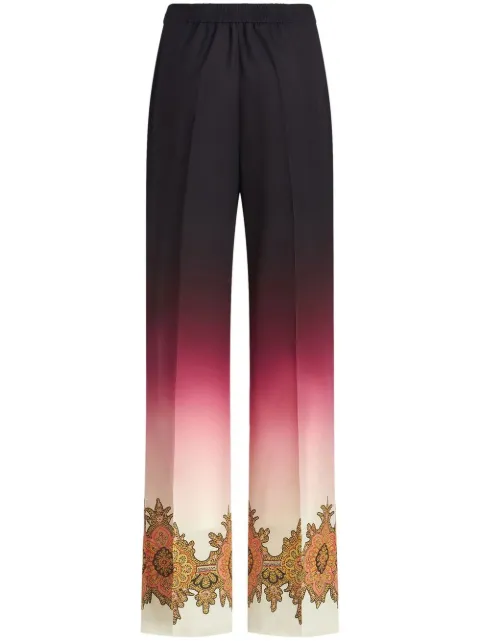 ETRO gradient-effect silk trousers Red 192074389