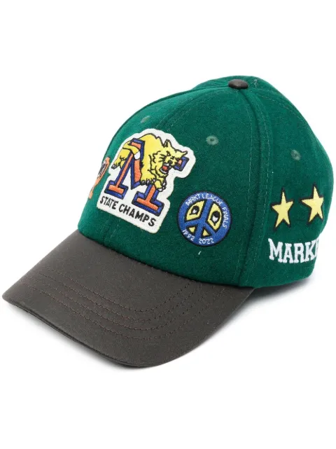MARKET felted patch-detail cap Green 390000172