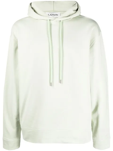Lanvin graphic-print cotton hoodie Green RMHO0017J010P23