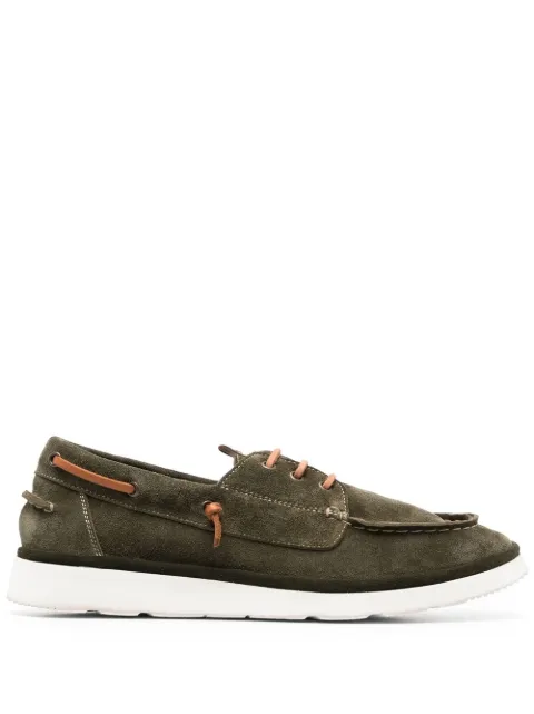Moma suede boat shoes Green 2AS435YACC