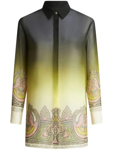 ETRO paisley-print silk shirt Yellow 124044336