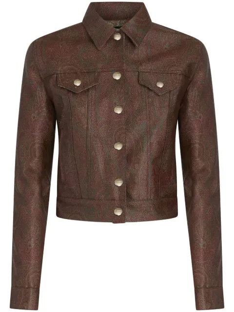 ETRO paisley-print cropped jacket Red 121578508