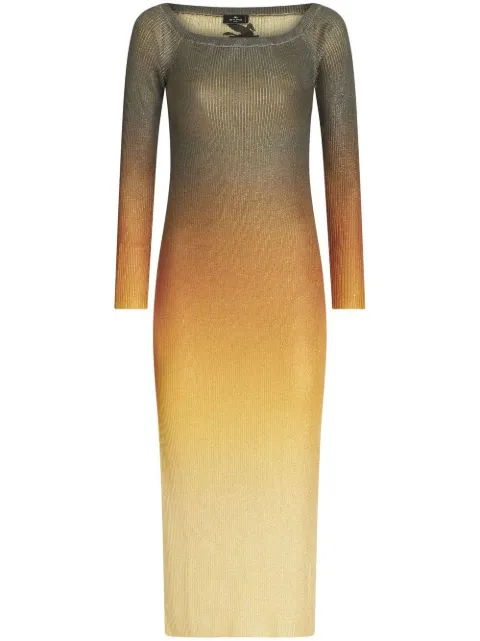 ETRO gradient-effect ribbed-knit dress Yellow 128209820