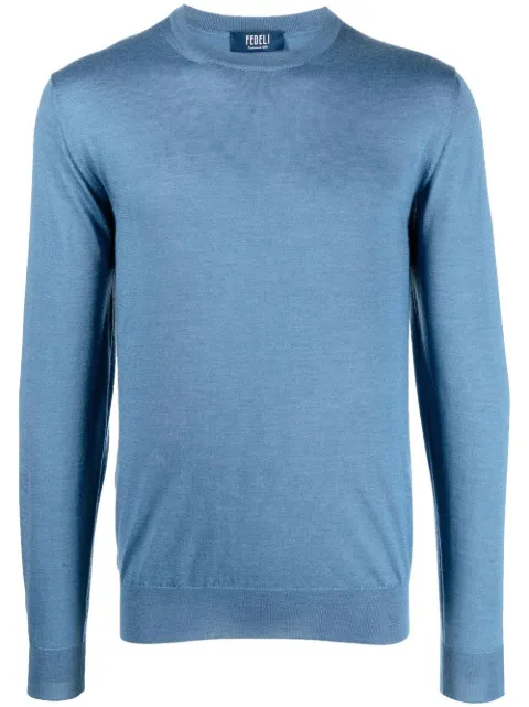 Fedeli crew neck jumper Blue 6UE07119