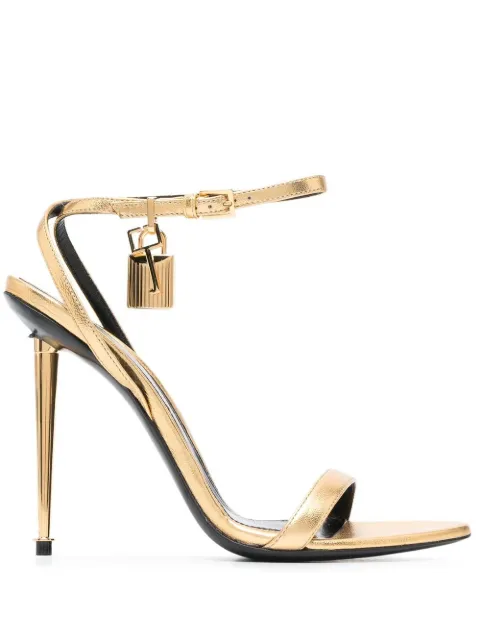 TOM FORD 115mm Padlock metallic sandals Gold W2272LSP014G1Y004
