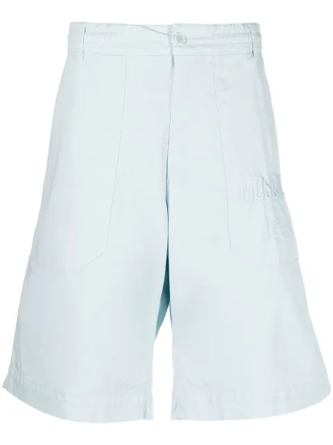 Moschino embroidered-logo detail shorts Blue A03672037