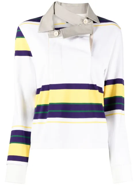 Kolor deconstructed collar striped sweatshirt Multicolour 23SCLT01203