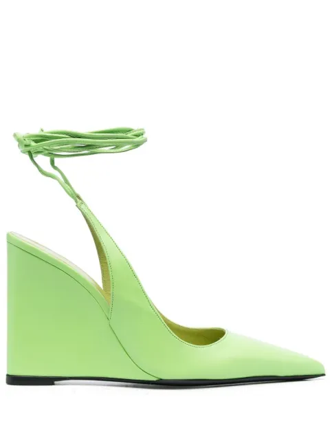 BY FAR Vaughn slingback wedge pumps Green 23CRVAUWFRGNAP