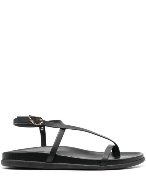 Ancient Greek Sandals Aimilia leather sandals Black AIMILIANAPPA