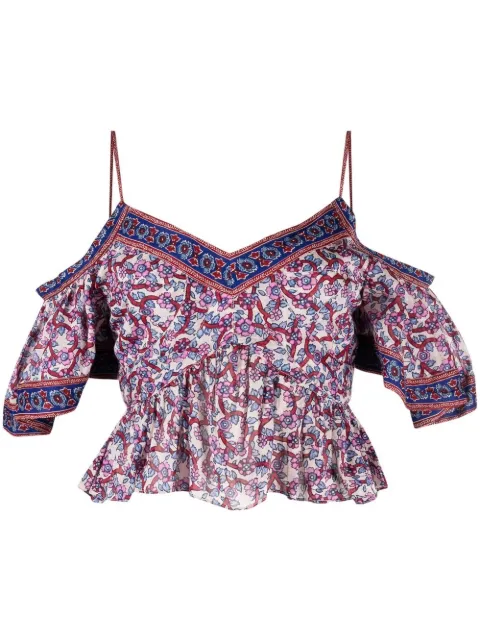 MARANT ÉTOILE Garuva floral-print blouse Neutrals HT0030FAA1J50E