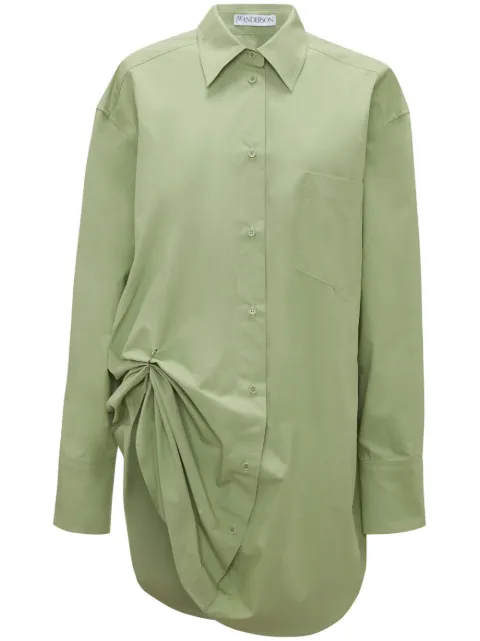 JW Anderson eyelet-detail oversized cotton shirt Green TP0241PG1090505