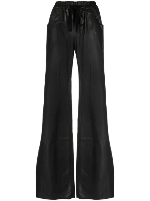 Isaac Sellam Experience wide-leg drawstring leather trousers Black ELEPHANT