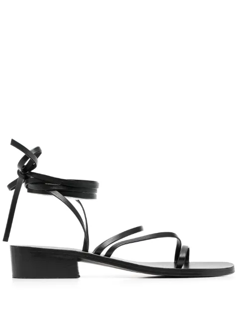 Ancient Greek Sandals 30mm Hara leather sandals Black HARAHEELNAPPABLACK