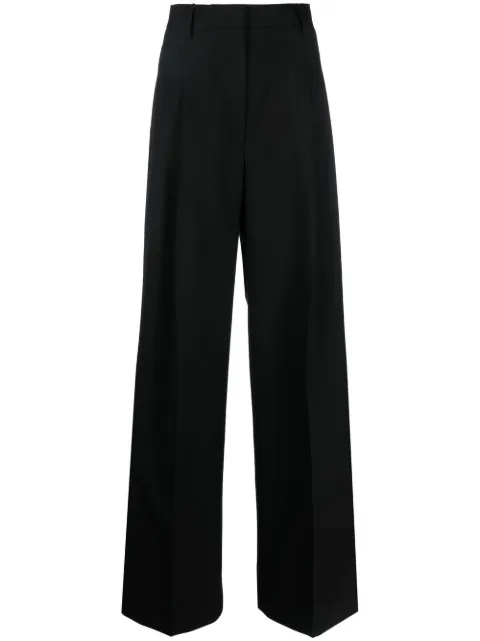 Burberry pleated wide-leg wool trousers Black 8063085