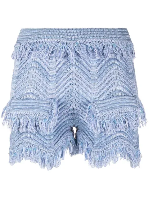 Genny knitted frayed shorts Purple 74AJF883CMMFC