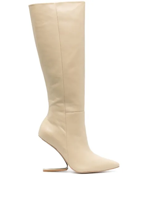 Cult Gaia suspended-heel 105mm long boots Neutrals BT1072NP
