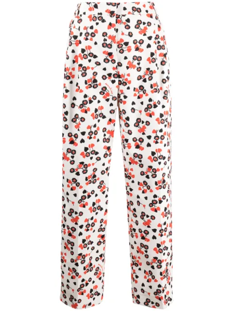 Moschino floral-print high-waist trousers White J03310450