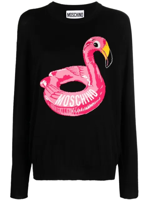 Moschino intarsia-knit logo jumper Black A09180400