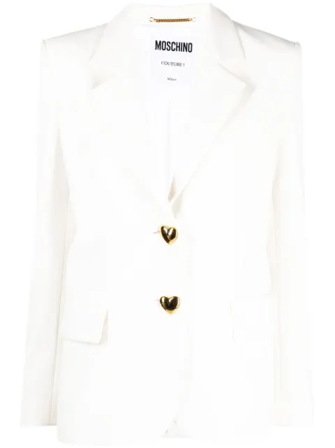 Moschino heart-shaped buttons blazer White A05320424