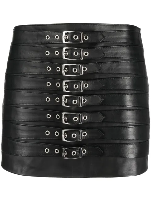 Manokhi multiple belts mini skirt Black MANO431DITAMICRO