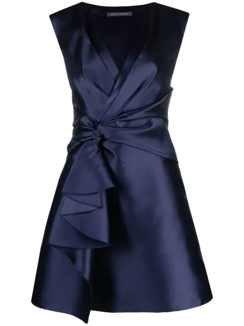 Alberta Ferretti draped ruffled mini dress Blue AEF231U04441620