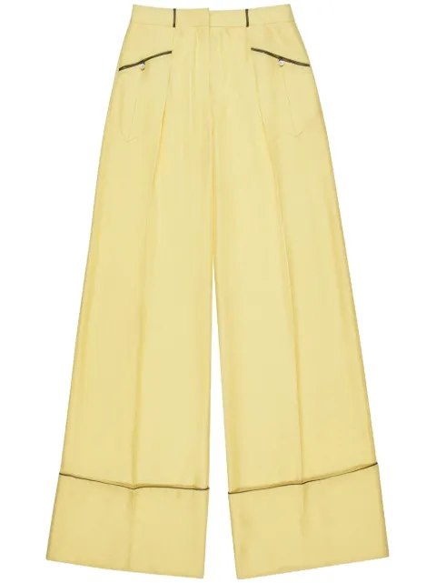 Bally silk tailored trousers Yellow 6304299