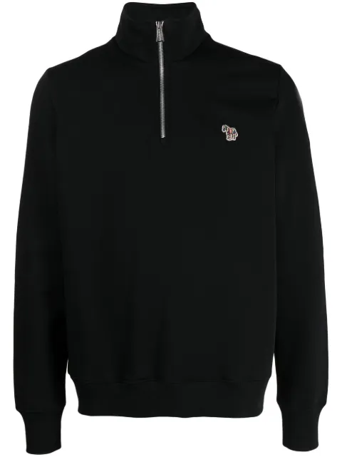 PS Paul Smith logo-embroidered funnel neck sweatshirt Black M2R168TKZEBRA