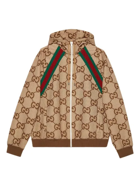 Gucci GG Supreme hooded jacket Brown 713974XJETI