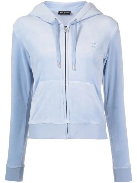 Juicy Couture Robertson velvet-effect hoodie Blue JCAP176