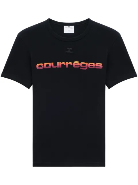 Courrèges logo-print crew-neck T-shirt Black 523JTS017JS0070