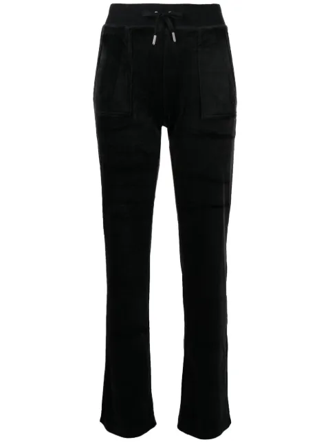 Juicy Couture Del Ray patch-pocket velour sweatpants Black JCAP180