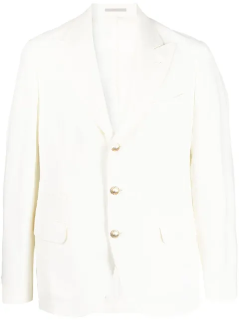 Brunello Cucinelli single-breasted linen blazer Neutrals MW4317BFDEC802