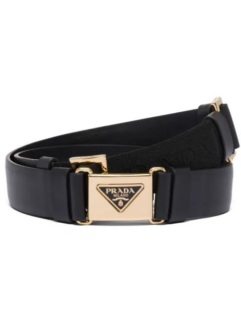 Prada triangle-logo leather belt Black 1CM2638NQ