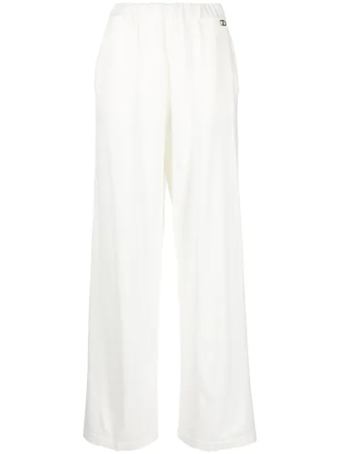 TWINSET wide-leg knitted trousers White 231TP3102