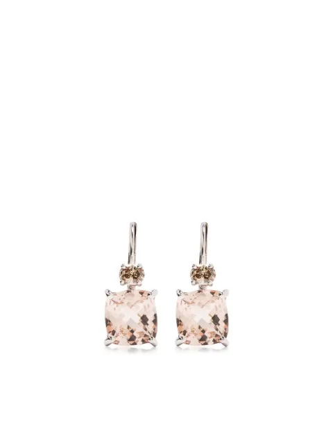 Wouters & Hendrix Gold 18kt white gold diamond and morganite earrings Silver EGD018WG