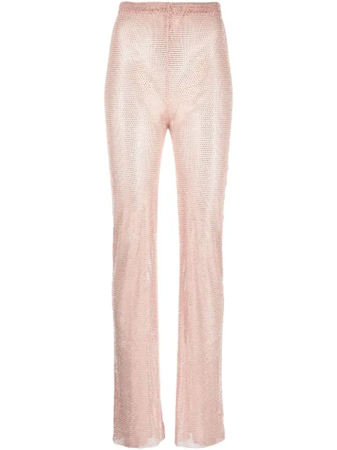Santa Brands rhinestone-embellished straight trousers Pink DIAMONPANTS