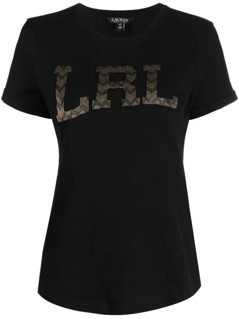 Lauren Ralph Lauren Hailly beaded-logoT-shirt Black 200889219001