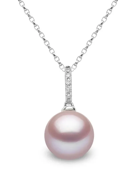 Yoko London 18kt white gold diamond and pink pearl pendant Silver YPM00217FNC