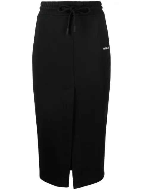 Off-White drawstring pencil skirt Black OWCK001C99JER0021001