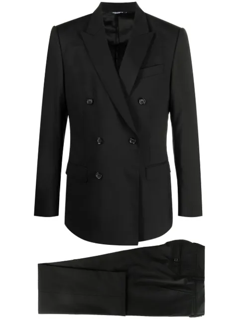 Dolce & Gabbana Martini-fit double-breasted suit Black GK7SMTGF874