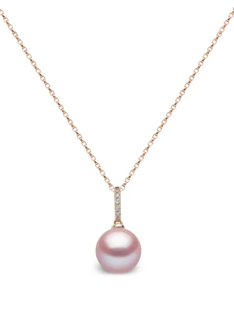 Yoko London 18kt rose gold diamond and pink pearl pendant Pink YPM00219FNC