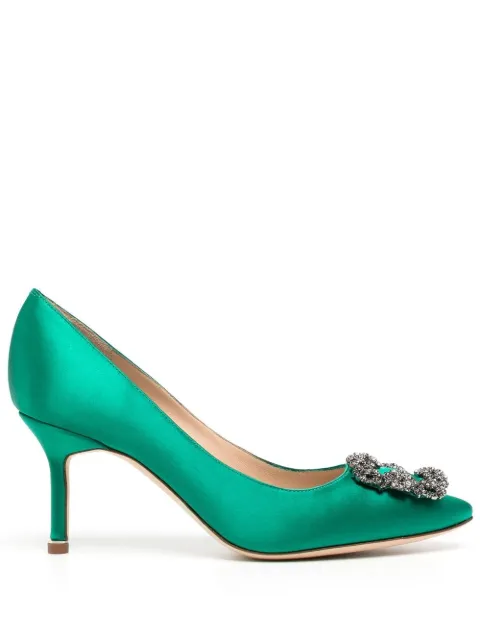 Manolo Blahnik Hangisi embellished pumps Green 9XX0662