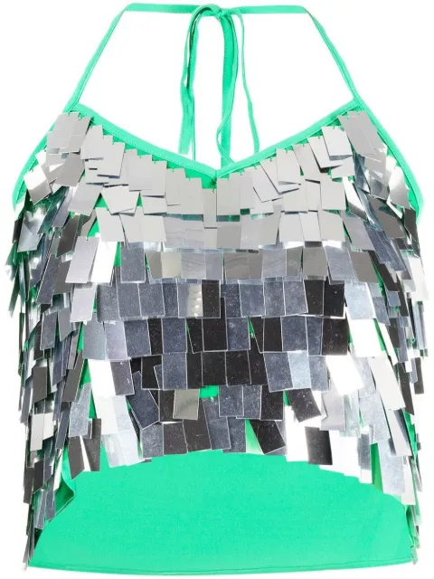 Simon Miller Tipsy sequin-embellished cropped top Silver W10463127