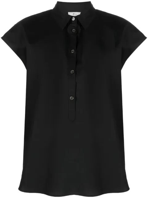 Woolrich cap-sleeves cotton shirt Black CFWWSI0154FRUT3027