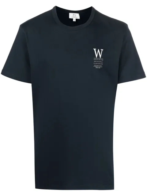 Woolrich logo-print cotton T-shirt Blue CFWOTE0097MRUT2926