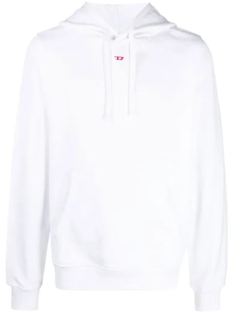 Diesel S-Ginn-Hood-D logo-appliqué hoodie White A040730GEAD