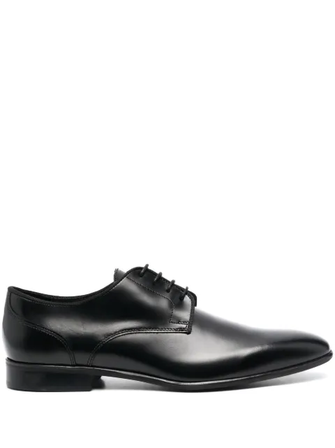 Corneliani almond-toe leather derby shoes Black 91TMT03120923020